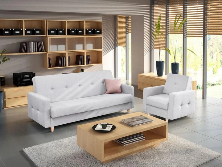 LINEA sedací souprava 3+1 ve skandinávském stylu, rozkládací