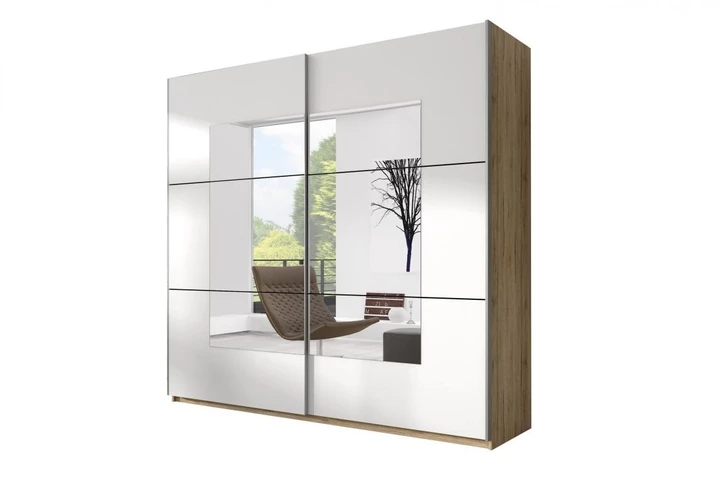AXEL 5 velká šatní skříň se zrcadlem a posuvnými dveřmi | 3 rozměry