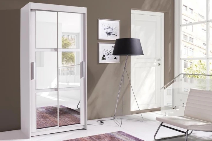 EVITA šatní skříň se zrcadlem, bílá